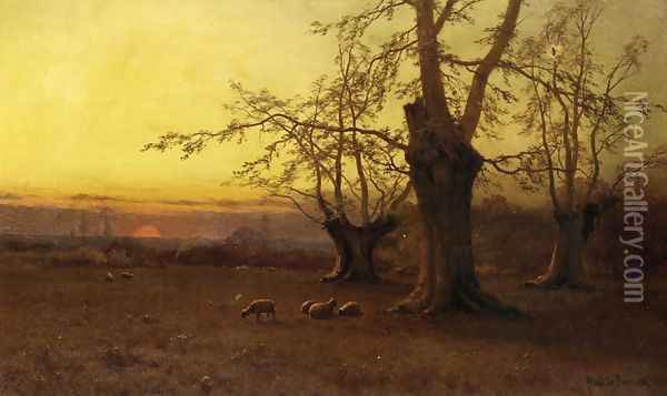 A Spring Evening, Burnham Beeches Oil Painting - Alfred de Breanski