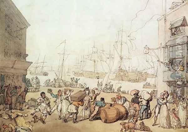 Portsmouth Point, 1811 2 Oil Painting - Thomas Rowlandson