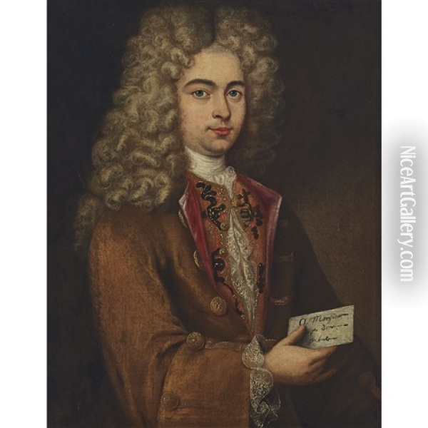 Presumed To Be The Portrait Of Marquis De Fontages Oil Painting - Nicolas de Largilliere