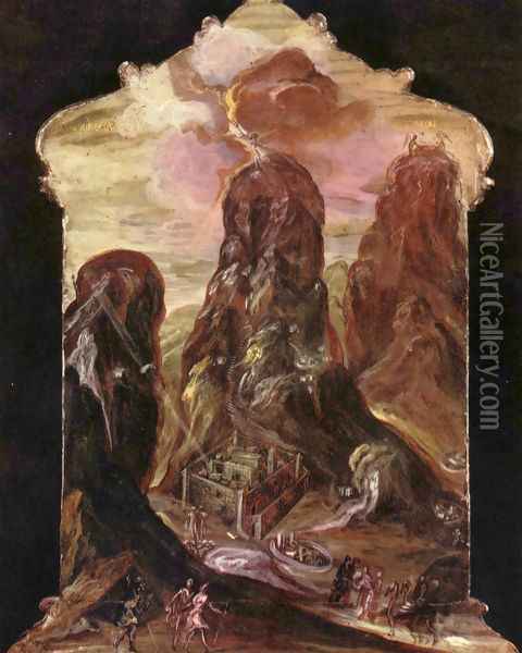 Mount Sinai Oil Painting - El Greco (Domenikos Theotokopoulos)