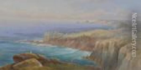 Cornish Coastal Views Oil Painting - Thomas Hart