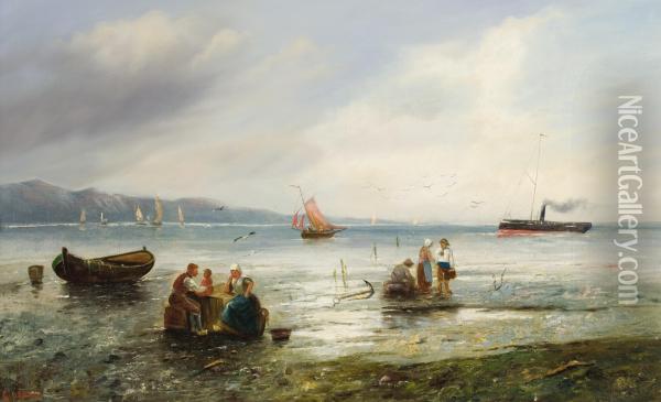 Low Tide Oil Painting - G. Orban