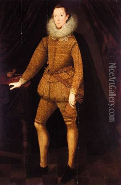 Portrait Of William, 1st Baron Fitzwilliam Oil Painting - John Decritz the Elder