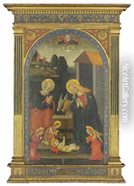 The Nativity Oil Painting - Jacopo Del Sellaio