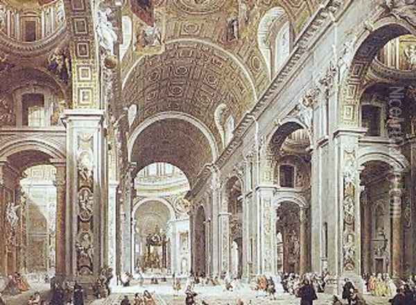Saint Peter's Basilica Oil Painting - Giovanni Paolo Pannini