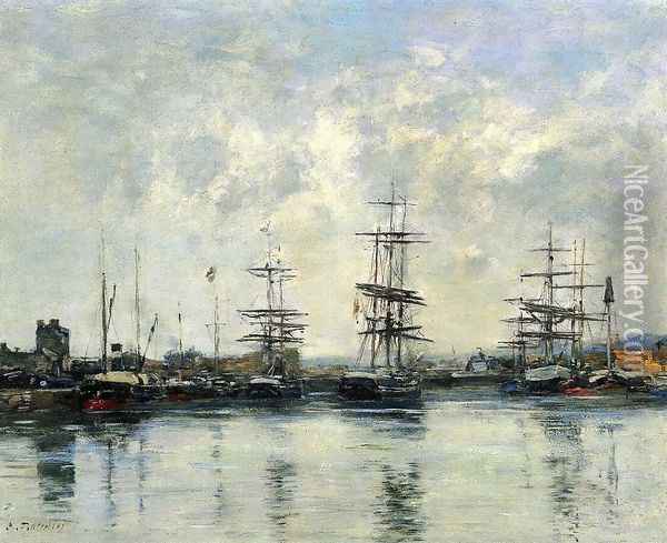 Deauville, the Harbor IX Oil Painting - Eugene Boudin