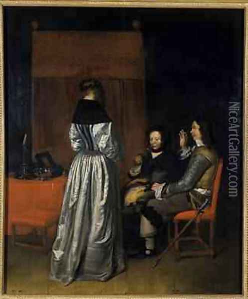 The Visit 1655 Oil Painting - Caspar Netscher