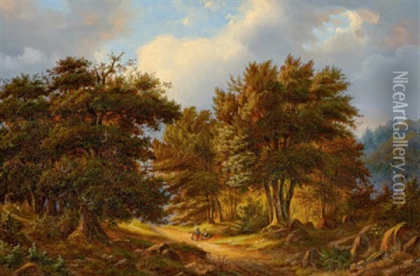 Rast Im Wald Oil Painting - Eduard Grieben
