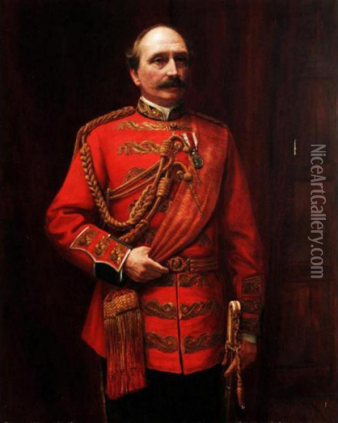 Portrait Of Lieutenant Colonel H. St. Clair Wilkins Oil Painting - Baron Heinrich von Angeli