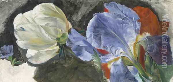 A Study of Flowers Oil Painting - Emily Stannard