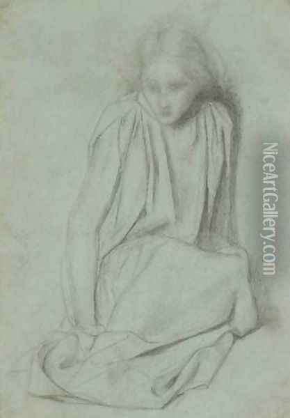 Ecce Ancilla Domini! - study Oil Painting - Dante Gabriel Rossetti