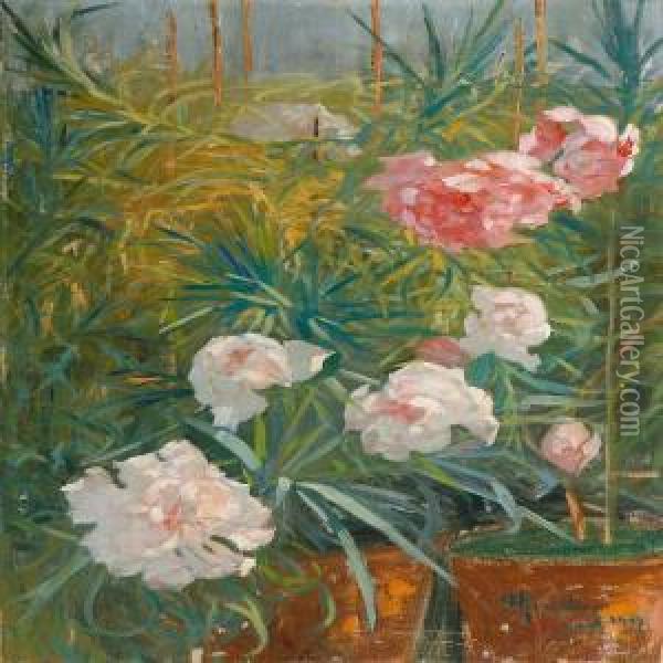 A Still Lifewith Flowers Oil Painting - Gunnar Gunnarsson Wennerberg