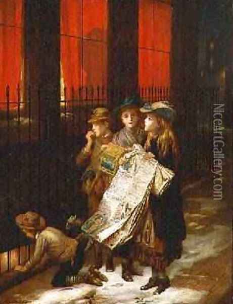 Carol Singers 1889 Oil Painting - Augustus Edward Mulready
