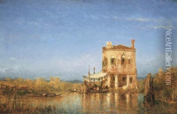 Maison De Pecheurs Dans La Lagune Venitienne Oil Painting - Felix Ziem