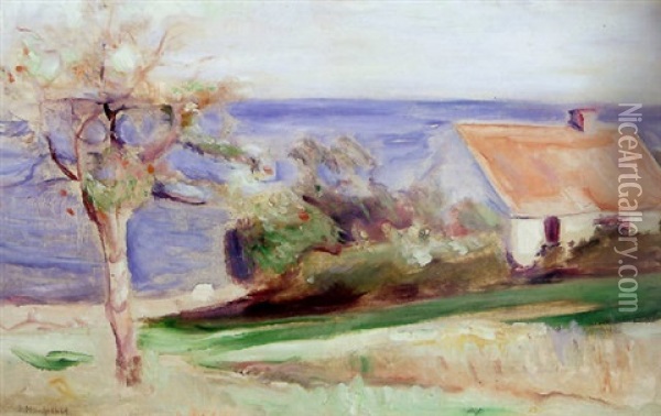 Morton Dammen's House, Near Asgardstrand Oil Painting - Edvard Munch
