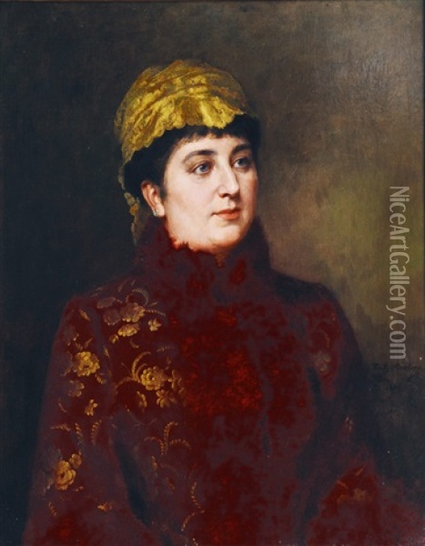 Portrait Of A Lady Oil Painting - Fritz Paulsen