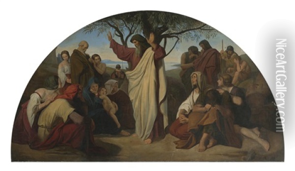 Israelites In The Holy Land Oil Painting - Carl Gottlieb Peschel