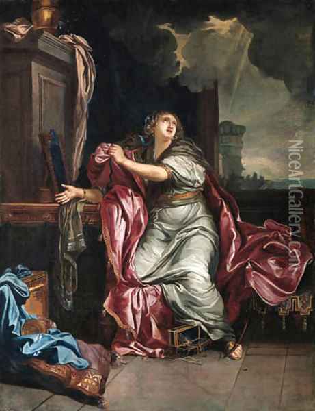 The Penitent Magdalene Oil Painting - Charles Lebrun