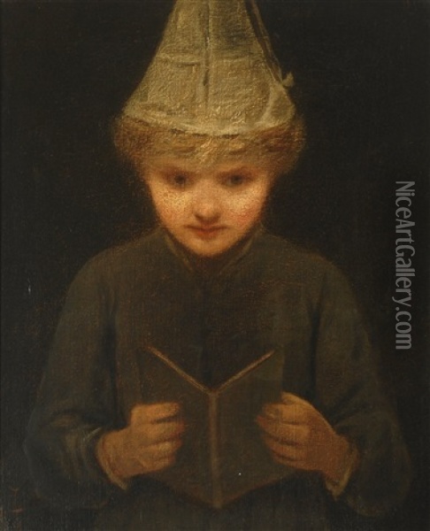 The Little Dunce Oil Painting - George F. Fuller