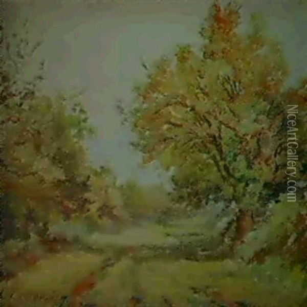 Chemin En Puysaye A L'automne Oil Painting - Lucie le Monnier