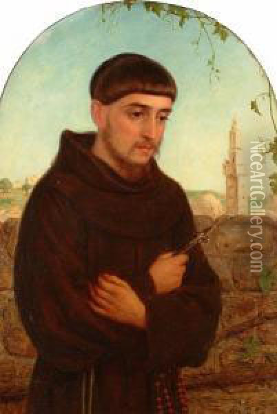 A Franciscan Monk In The Holy Land. Oil Painting - William Gale