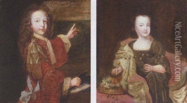 Portrait Of James Francis Stuart, The Old Pretender Oil Painting - Nicolas de Largilliere