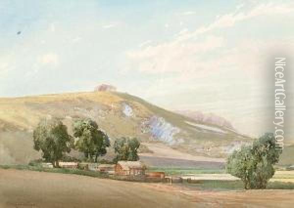 The South Downs Oil Painting - Charles Harrington