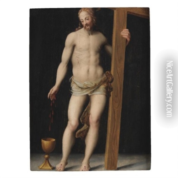 Cristo Portacroce Oil Painting - Francesco del Rossi (Salviati)