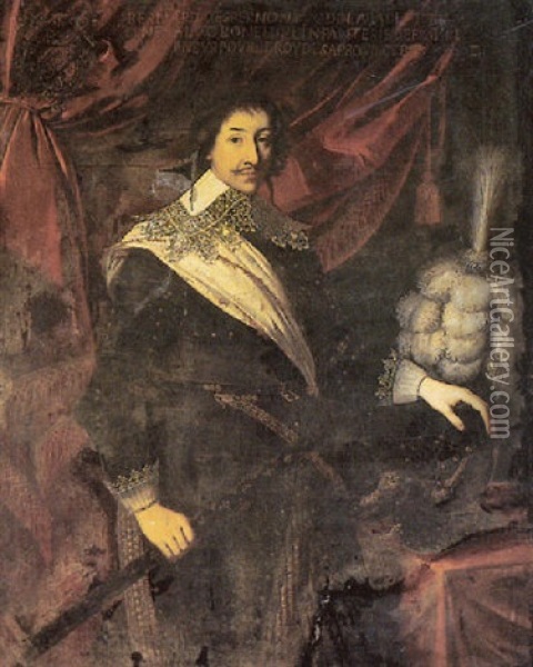 Portrait De Bernard Duc D'epernon De La Vallette Oil Painting - Louis Testelin