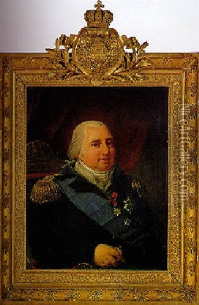 Portrait Of Louis Xviii Oil Painting - Antoine Jean (Baron Gros) Gros