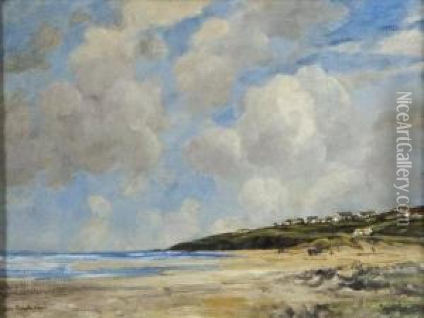 The Strand, Dugort, Achill Oil Painting - John Crampton Walker