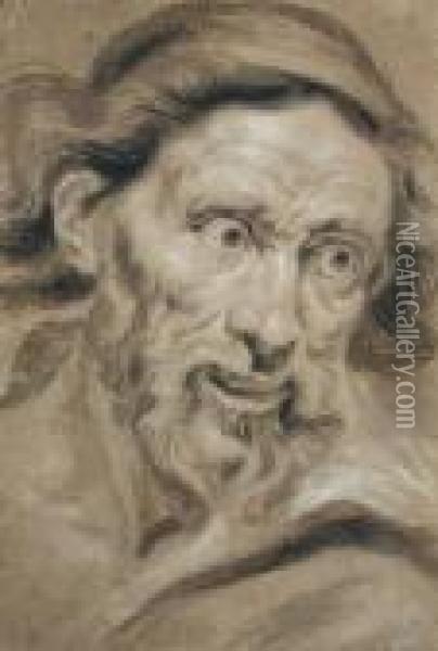 The Head Of A Bearded Man Oil Painting - Peter Paul Rubens