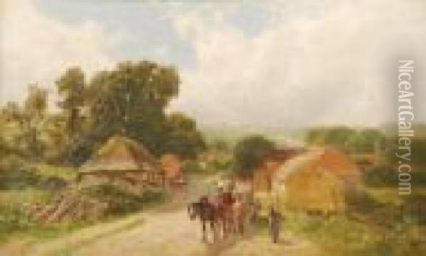 A Surreyvillage Oil Painting - James Peel