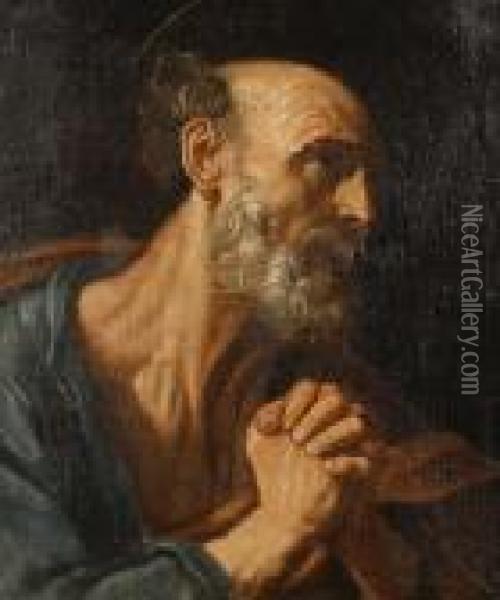 Saint Peter In Prayer Oil Painting - Guido Reni