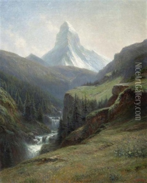 Matterhorn Oil Painting - Leberecht Lortet
