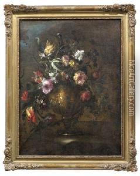 Blumen In Einer Vase Oil Painting - Margherita Caffi