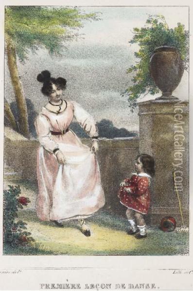 Vues De Montmartre, De Saint Germain, Du Petit Trianon, De Mouceaux Par Lemercier Oil Painting - Auguste Deroy