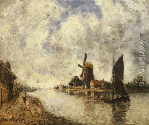 Canal Pres De Delft Oil Painting - Frank Myers Boggs