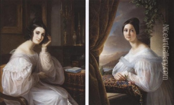 Jeune Femme Assise Dans Son Salon De Lecture Oil Painting - Edouard Louis Dubufe