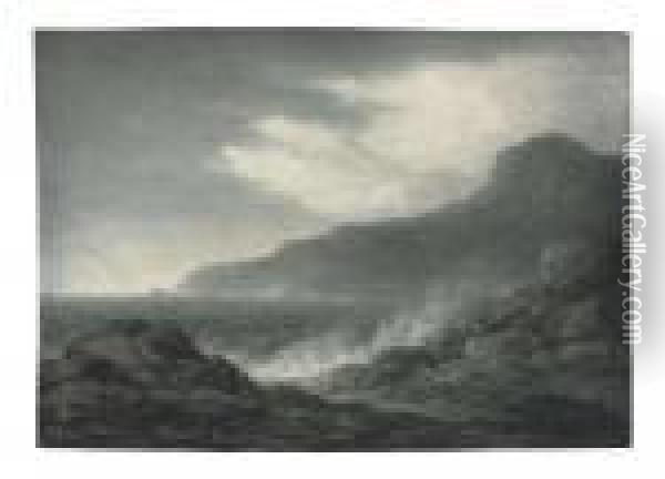 Barren Coast And Slight Storm Oil Painting - John Glover