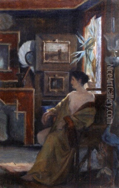 Femme Dans Un Interieur Oil Painting - Jean-Joseph Enders