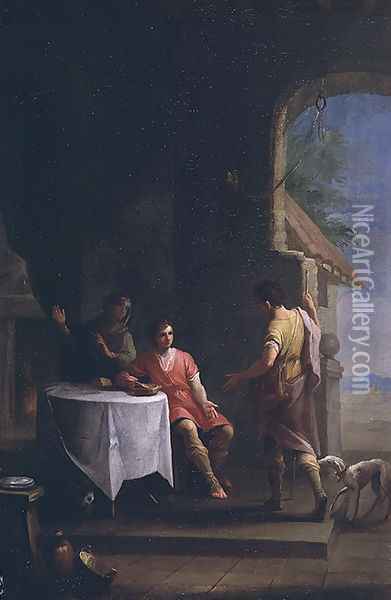 Esau selling his Birthright to Jacob, c.1790-1800 Oil Painting - Zacarias Gonzalez Velazquez