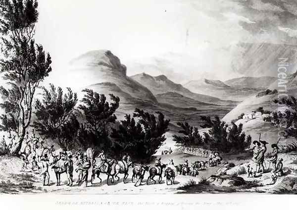 Serra de Estrella or de Neve, the March of Baggage Following the Army, May 16th 1811, engraved by Charles Turner, 1815 Oil Painting - Thomas Staunton St. Clair