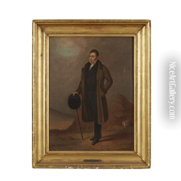 Portrait Of The Marquis De Lafayette  In Civilian Dress Oil Painting - Henry Ary