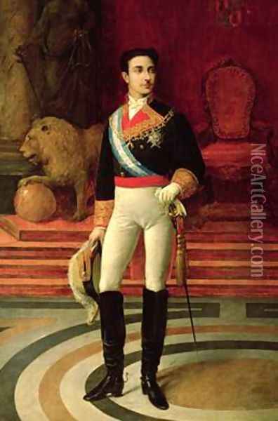 Portrait of Alfonso XII 1857-85 Oil Painting - Salvador Martinez Cubells
