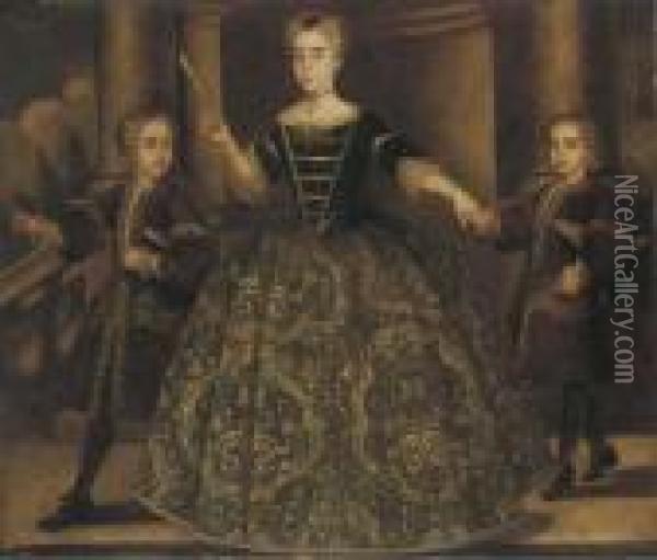 Portrait Of Donna Maria De Montaner Oil Painting - Jean Ranc