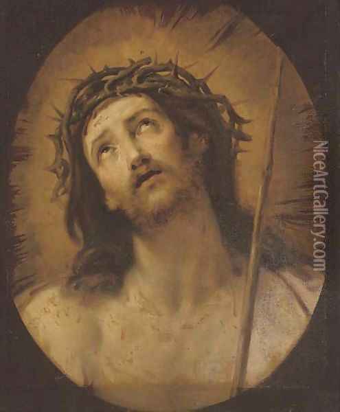 Ecce Homo, in a feigned oval Oil Painting - Guido Reni