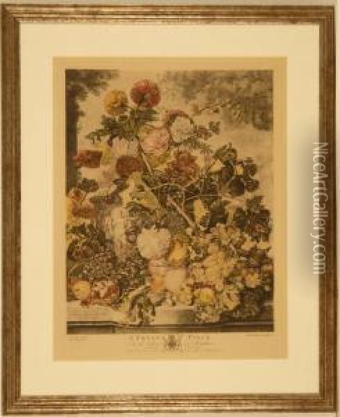 Floral Arrangements In A Landscape Oil Painting - John Boydel