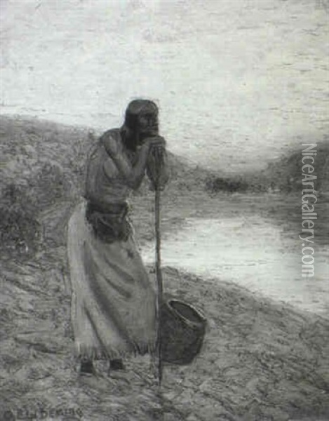 Indian Farmer Oil Painting - Edwin Willard Deming