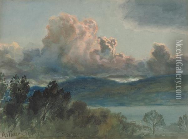 Fine Height Of Cloud Oil Painting - Arthur Severn